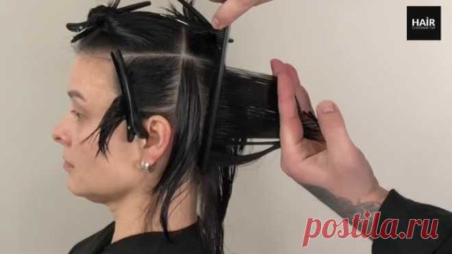 КОРОТКИЙ КАСКАД -МАЛЕТ ПОШАГОВО С КОРОТКОЙ ЧЕЛКОЙ. | Hair Constructor | Дзен