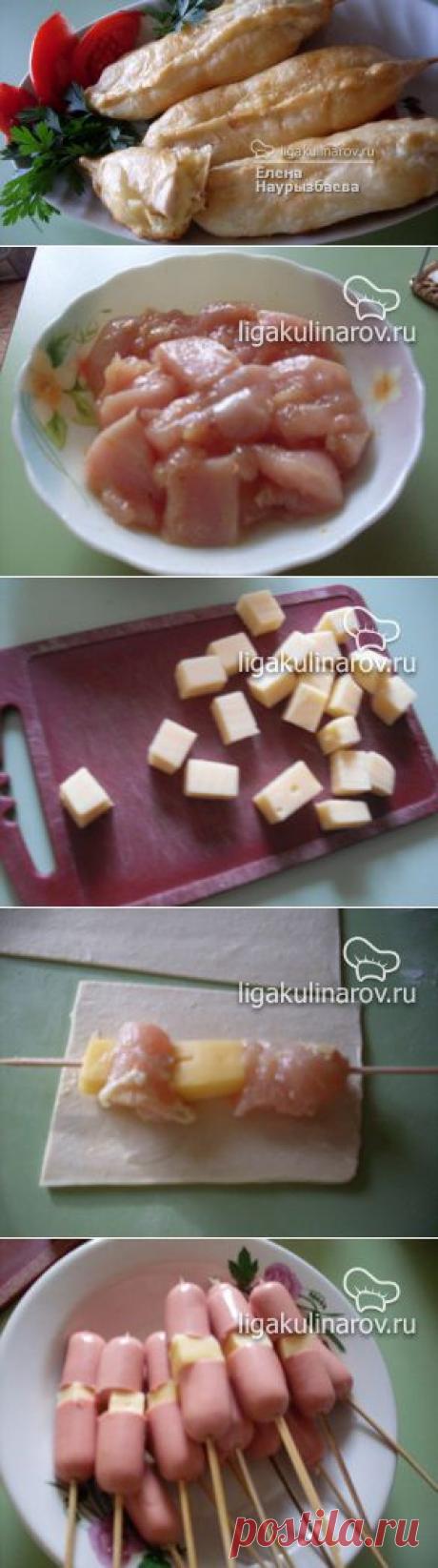 Курица с сыром в тесте, рецепт пошаговый от Лиги Кулинаров.