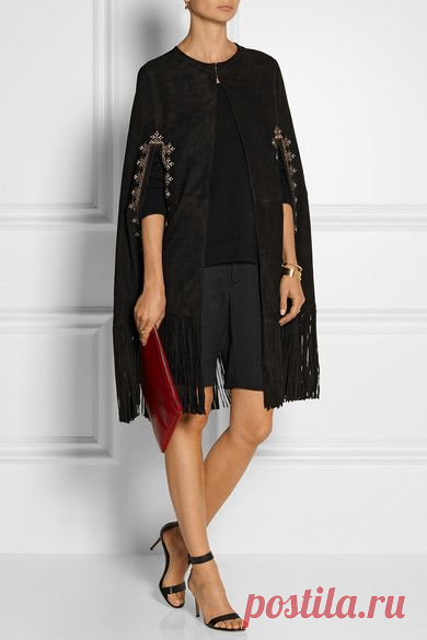 Талита | Gharu бахромой замши мыс | NET-A-PORTER.COM