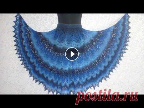 Юбка спицами по мотивам шали Фрея. Образец. Расчеты. Knitting skirt Юбка связана из пряжи Кауни 8/1, шерсть 100%, в 100 гр - 800 м, цвет Blue II. Спицы № 3. Размер 50. Расход пряжи 255 гр. Схемы здесь: Юбка спицами по ...