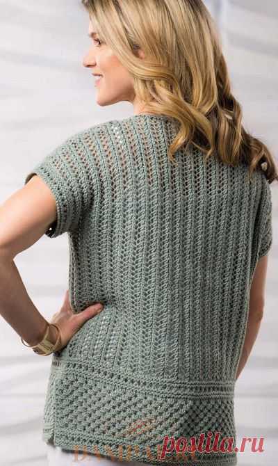 Летняя кофточка «Island Winds».
Размеры: S (M, L, XL, 2X). Окружность груди – 99 (109, 119.5, 129.5, 139.5) см.