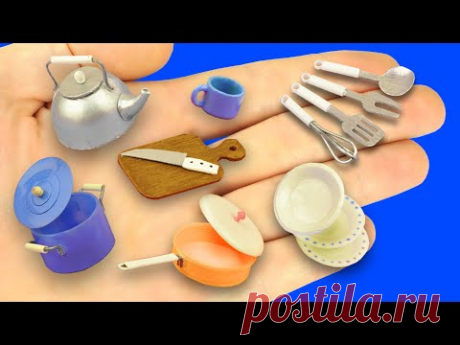 Миниатюрная посуда и кухонные аксессуары для кукольного домика