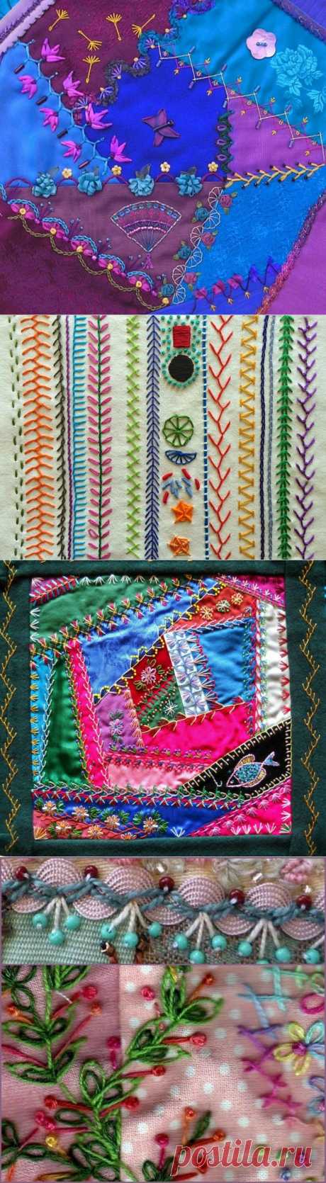 Crazy Quilt Stitches Для вдохновения