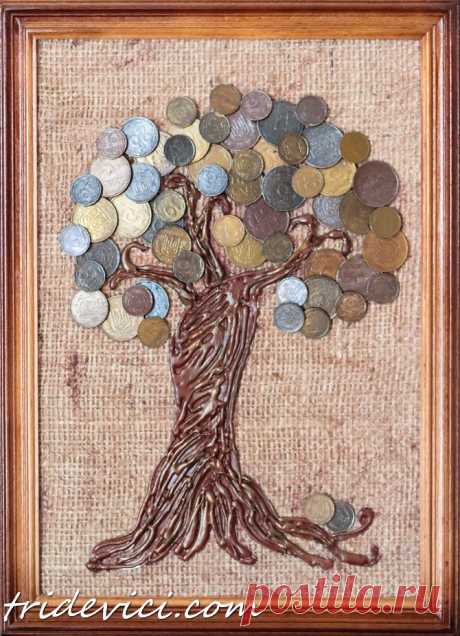 Денежное дерево из монет | Мастер классы | рукоделие, декор, полимерная глина, плетение, вышивание
