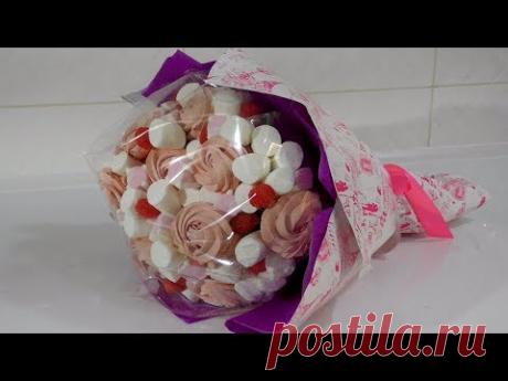 Букет из маршмеллоу и зефира своими руками Как сделать букет Упаковка букета