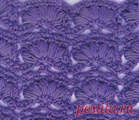 Ажурный узор для вязания крючком "Цветочки" | Искусница