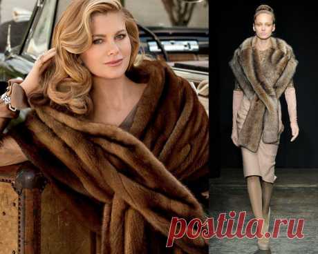 Меховые шарфы воротники палантины