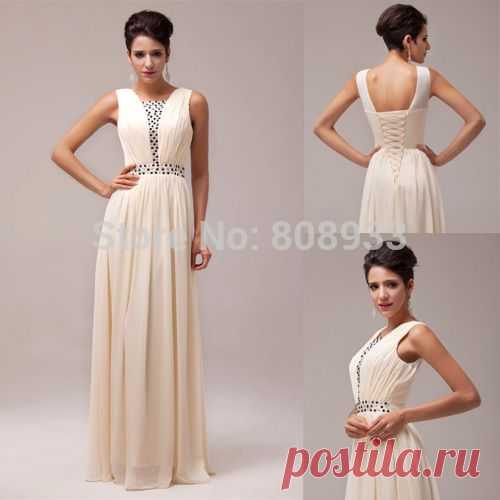dress multi Picture - More Detailed Picture about Elegant Women A Line Formal Chiffon Floor Length Evening Dresses Lace up Backless Crystal Beaded Prom Party Long Dress CL6019 Picture in Evening Dresses from Y-Aphrodite | Aliexpress.com | Alibaba Group