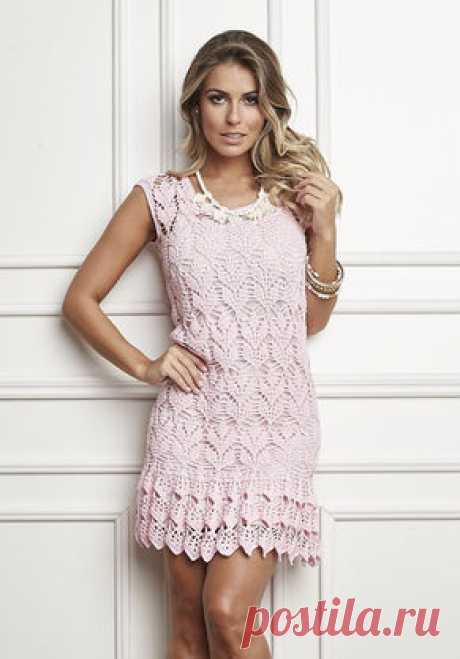 Receitas Círculo - Vestido Crochê Rosa