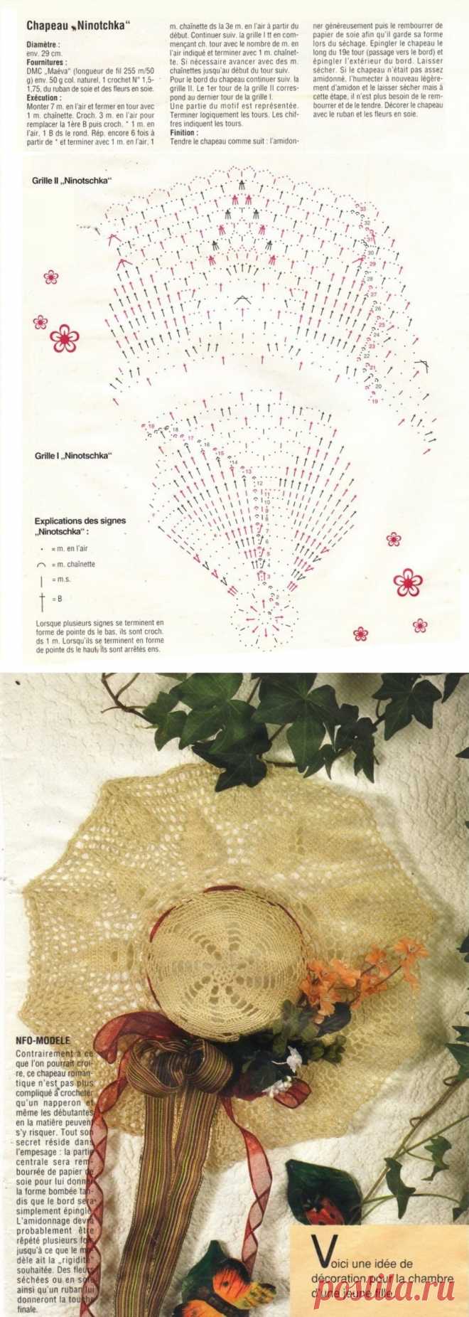 Летняя шляпа с полями крючком