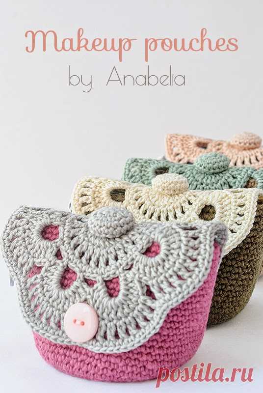 Anabelia craft design: DIY: MakeUp крючком pouches