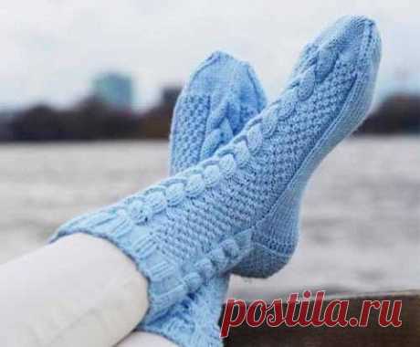 Носочки с косами