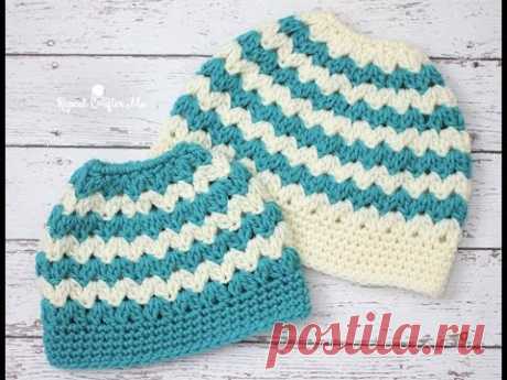 Crochet Mommy & Me Messy Bun Hat