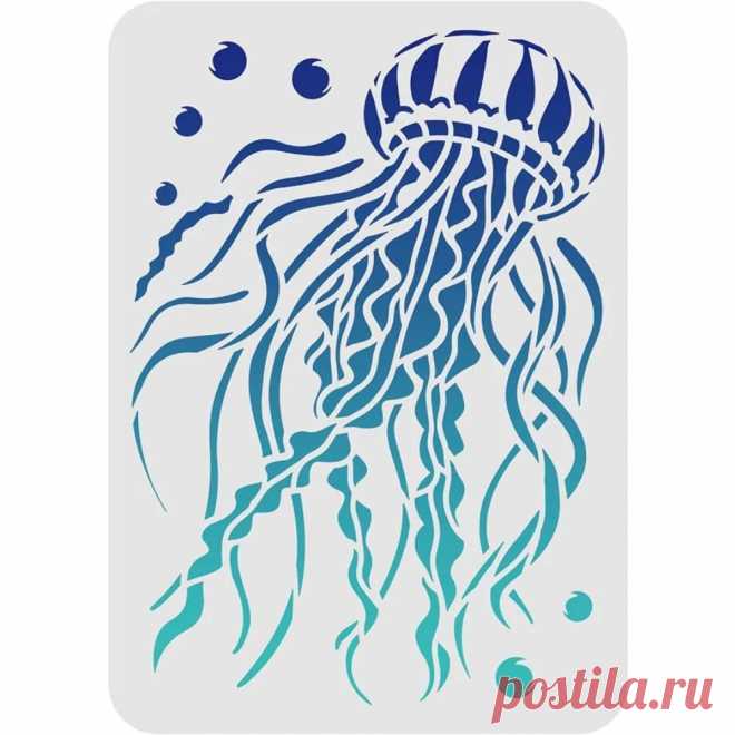 Plantilla de medusas, plantilla de dibujo de medusas de 11,7x8,3 pulgadas, plantillas reutilizables de peces de arrecife costero, plantilla de criaturas marinas, tema del océano - AliExpress