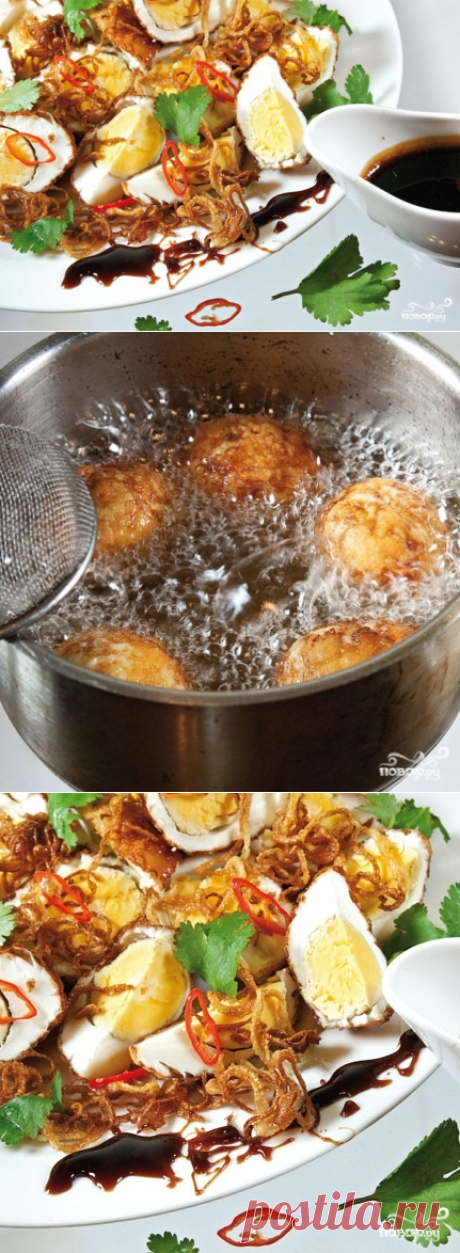 Закуска из жареных яиц - пошаговый кулинарный рецепт с фото на Повар.ру