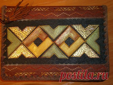 Обложка для книг из натуральной кожи, декор декоративная строчка, аппликация.