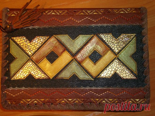 Обложка для книг из натуральной кожи, декор декоративная строчка, аппликация.