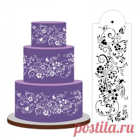 Белый Пластик торт трафарет аэрография Книги по искусству плесень печенье помадные формы DIY торт мусс поля украшения Инструменты Cirrus лоза купить на AliExpress