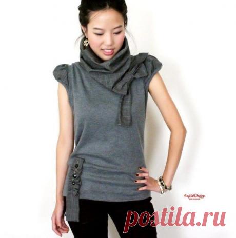 Комбинированное вязание и декор футболок / Худи, свитшоты и толстовки: идеи декора /