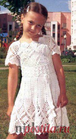 Белое платье для девочки. » Ниткой - вязаные вещи для вашего дома, вязание крючком, вязание спицами, схемы вязания