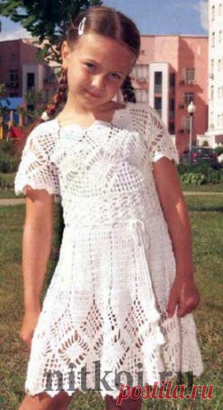 Белое платье для девочки. » Ниткой - вязаные вещи для вашего дома, вязание крючком, вязание спицами, схемы вязания
