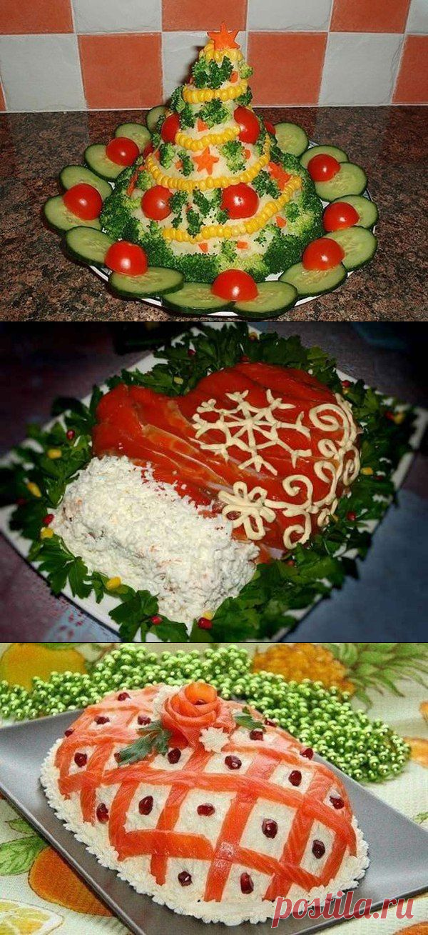 9 рецептов красивых и вкусных салатов к Новому году