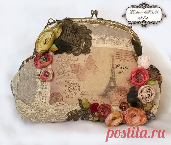 Shabby Chic Cross Body Tote Bag Shabby Chic by EsperShabbyArt