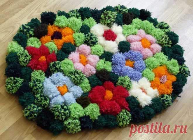 Коврик из помпонов: как сделать своими руками, виды, из чего сделать основу, фото Сделать коврик из помпонов своими руками: что нужно подготовить, разновидности. Как сделать из ниток, особенности ухода, отзывы, фото и видео.