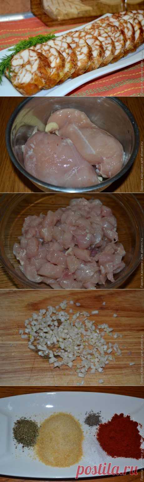 &quot;Мраморный&quot; рулет из куриного мяса