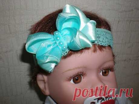 Бант своими руками. Повязка- резинка для малышки.  /DIY / Make Hair Bow