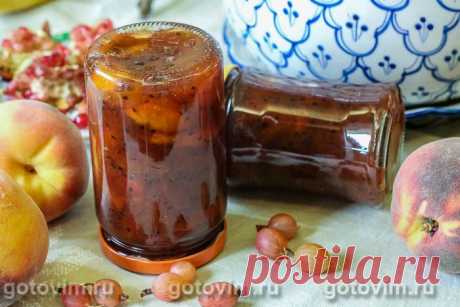 Варенье из крыжовника с персиками на агаре. Рецепт с фото Для этого варенья подойдет любой крыжовник (красный, зеленый). Главное, чтобы он был спелым. Избавляться от косточек не будем, как это делали для джема и конфитюра. Потому что вместе с крыжовником варим персики, которые дадут варенью не только сладость, но и сделают его более «сочным». Лишнюю жидкость загустим агар-агаром. пробуем?