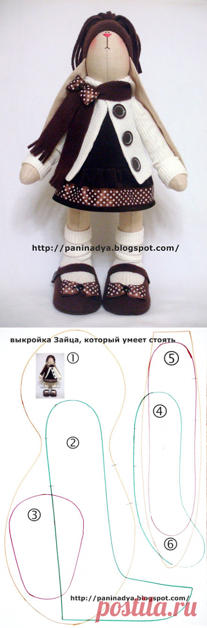 *Люблю шить. Надя Панькив*: ВЫКРОЙКА зайца, который умеет стоять