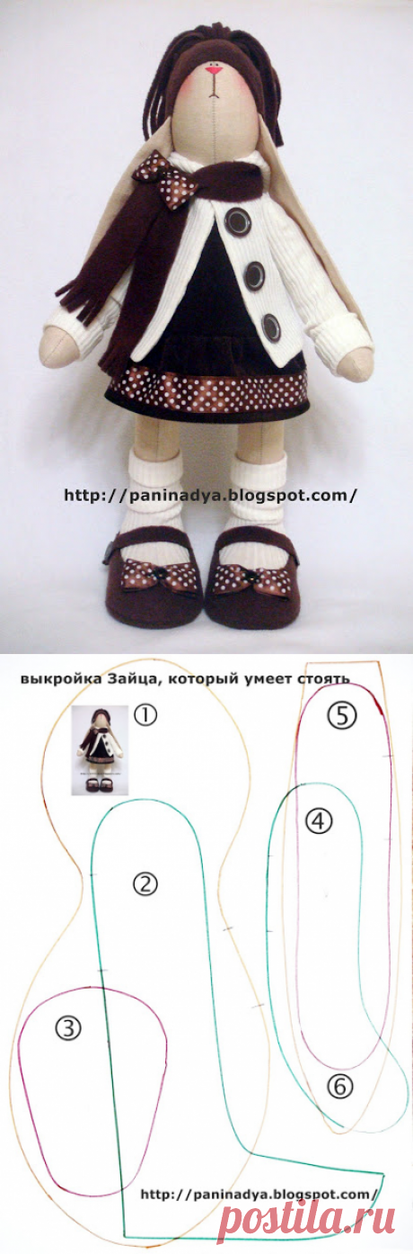 *Люблю шить. Надя Панькив*: ВЫКРОЙКА зайца, который умеет стоять