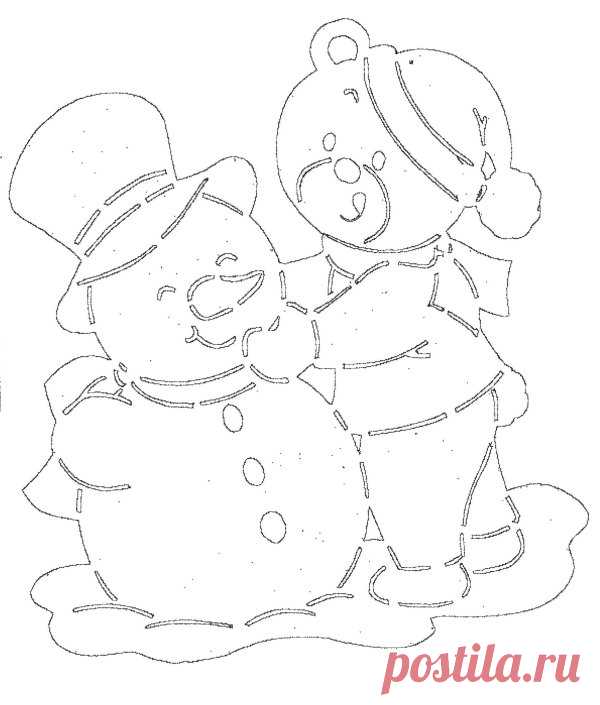 Новогодние вытынанки на окна: шаблоны с фото