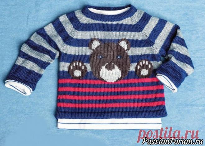 Полосатый полувер. Описание и схема