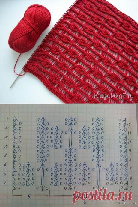 Ажурный узор спицами | Клубок