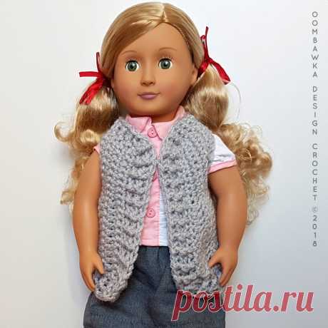 18 Inch Doll Clothes - Simple Spring Vest for Dolly Darla has been asking me to make some 18 Inch Doll Clothes for her 18" doll. First up for Dolly is the Simple Spring Vest. This vest will fit most 18" dolls. The pattern is relatively simple as it is worked in rows in one piece.