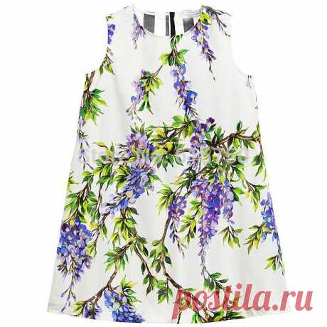 Новый бренд 2015 девочка платье цветочные Wysteria печать принцесса детей платье новорожденных девочек платья дизайнер дети девушки летнее платье, принадлежащий категории Платья и относящийся к Детские товары на сайте AliExpress.com | Alibaba Group
