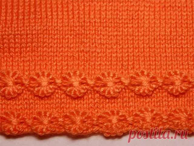 Узор "Цветы в ряд" из обвитых петель - knitting-pro.ru - От азов к мастерству