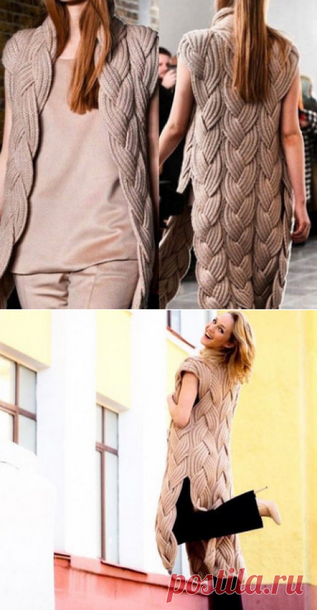 Роскошный кардиган из переплетенных кос: схема и описание вязания… — HandMade