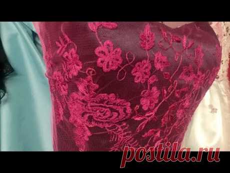 Машинная вышивка на фатине. Строчевая гладь🌹Emproidery Sewing Machine Tulle🌹Stickerei Nähmaschine - YouTube