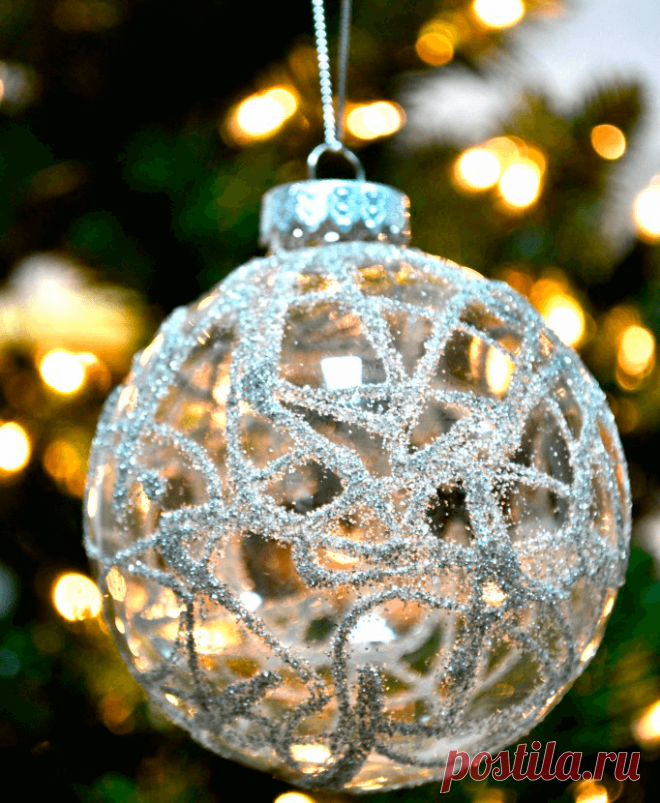 Советы от Подарков.ру | Новогодние шары с узором из блесток
