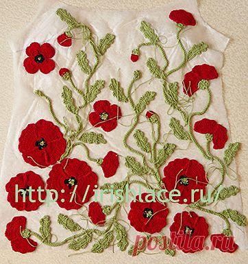 СБОРКА ИРЛАНДСКОГО КРУЖЕВА... с использованием флизелина....