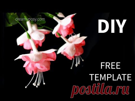 [FREE tutorial and template] How to make paper flower Fuchsia