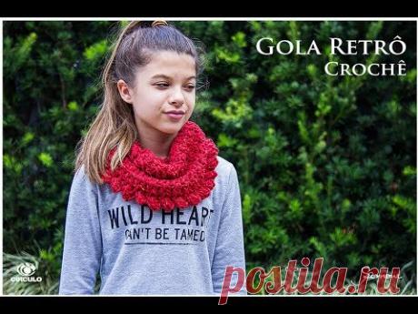 Gola de Crochê Retrô - passo a passo - Prof. Simone Eleotério