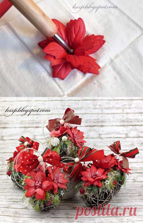 Klaudia/Kszp: Kurs na szybkie poinsecje / Poinsettias tutorial