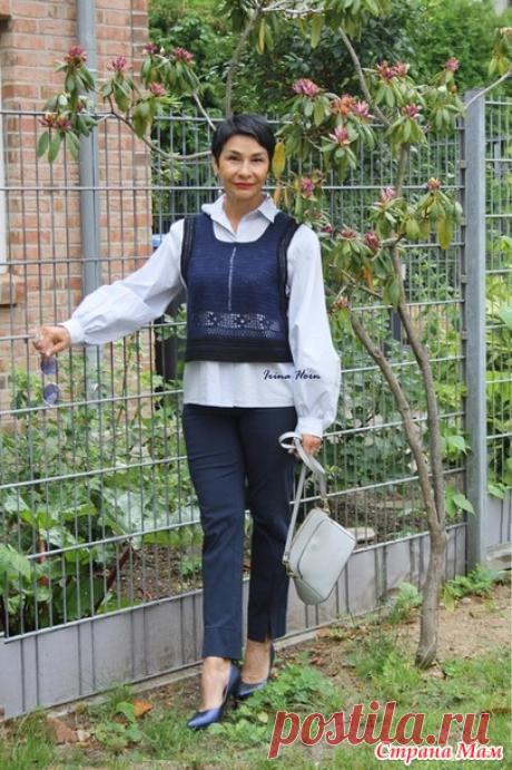 Простая майка- жилет с филейным рисунком. Крючок. - Вязание - Страна Мам