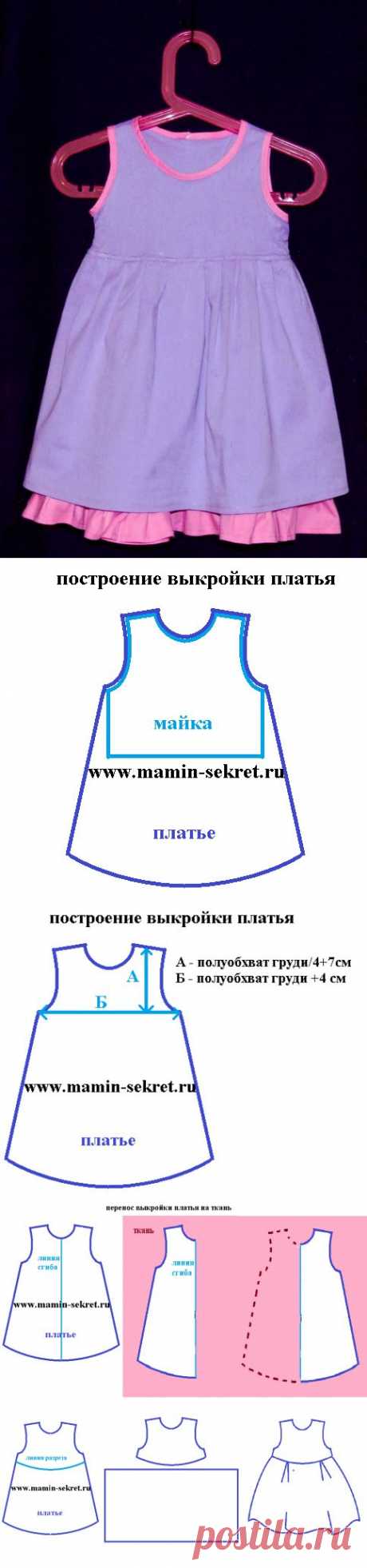 Простая выкройка детского платья