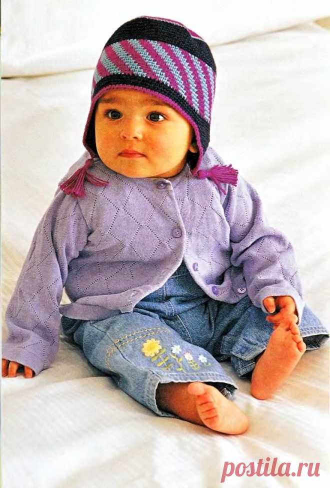 Как связать интересную шапочку для ребенка до года | Вязание для детей спицами и крючком.