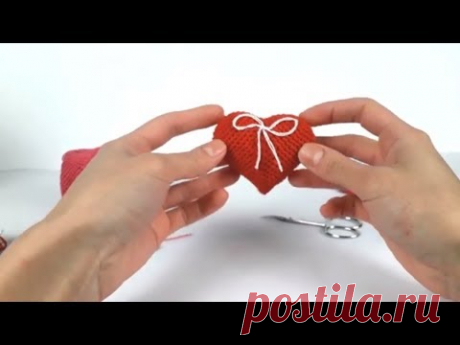 (7) Объемное сердце крючком. Мастер класс. Crochet heart. - YouTube